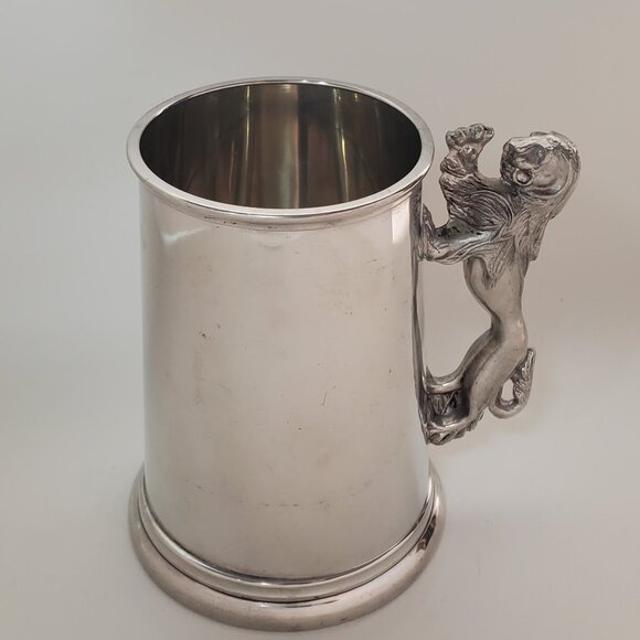 English Pewter Tankard with Lion Handle - Picture 4 of 14